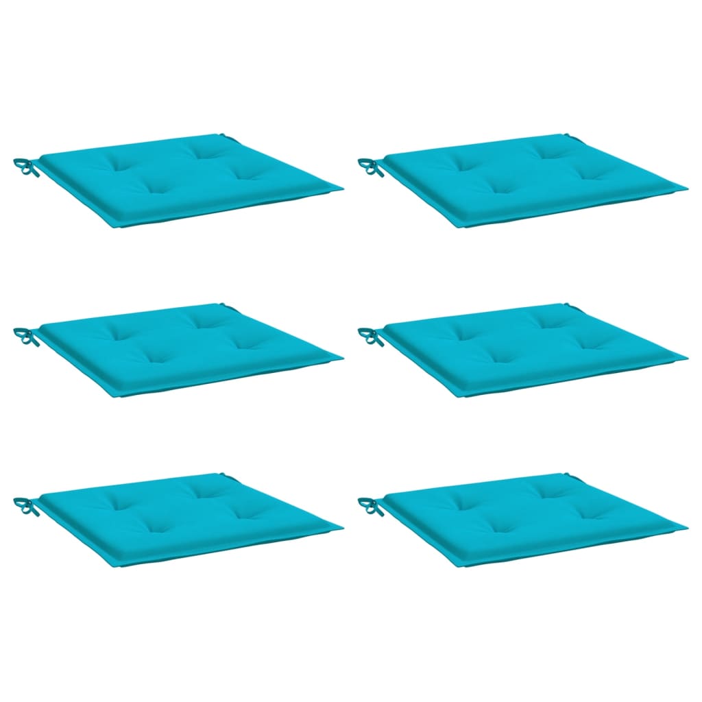 Vidaxl tuinstoelkussens 6 st 40x40x4 cm stof turquoise