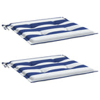 Vidaxl tuinstoelkussens 2 st gestreept 50x50x4 cm stof wit en blauw