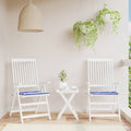 Vidaxl tuinstoelkussens 2 st gestreept 50x50x4 cm stof wit en blauw