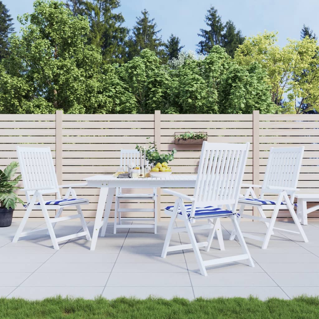 Vidaxl tuinstoelkussens 4 st gestreept 50x50x4 cm stof wit en blauw