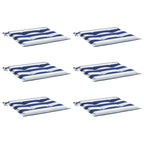 Vidaxl tuinstoelkussens 6 st gestreept 50x50x4 cm stof wit en blauw