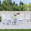 Vidaxl tuinstoelkussens 6 st gestreept 50x50x4 cm stof wit en blauw
