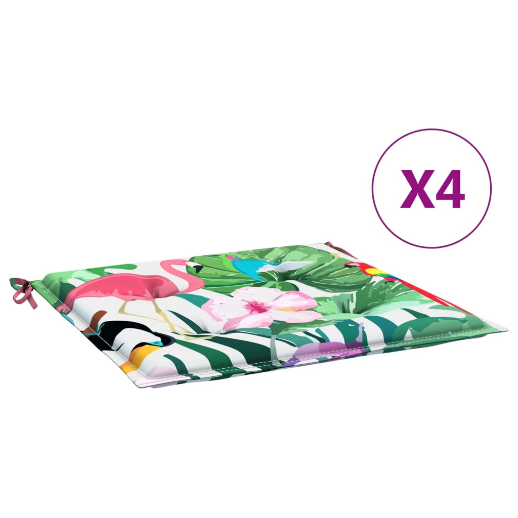 Vidaxl tuinstoelkussens 4 st 50x50x4 cm stof meerkleurig