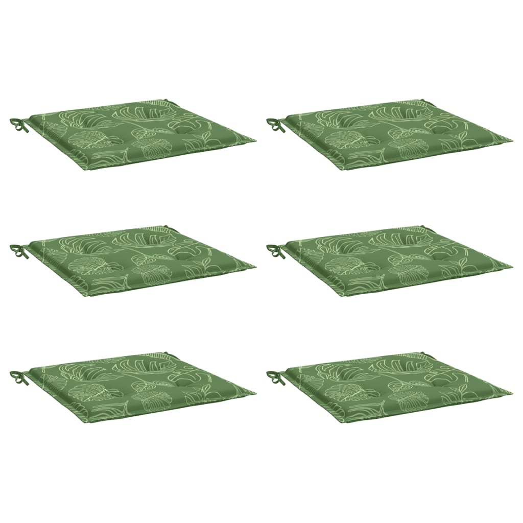 Vidaxl stoelkussens 6 st bladpatroon 50x50x4 cm stof