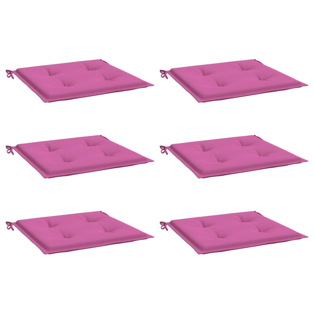 Vidaxl tuinstoelkussens 6 st 50x50x4 cm stof roze