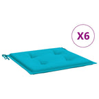 Vidaxl tuinstoelkussens 6 st 50x50x4 cm stof turquoise