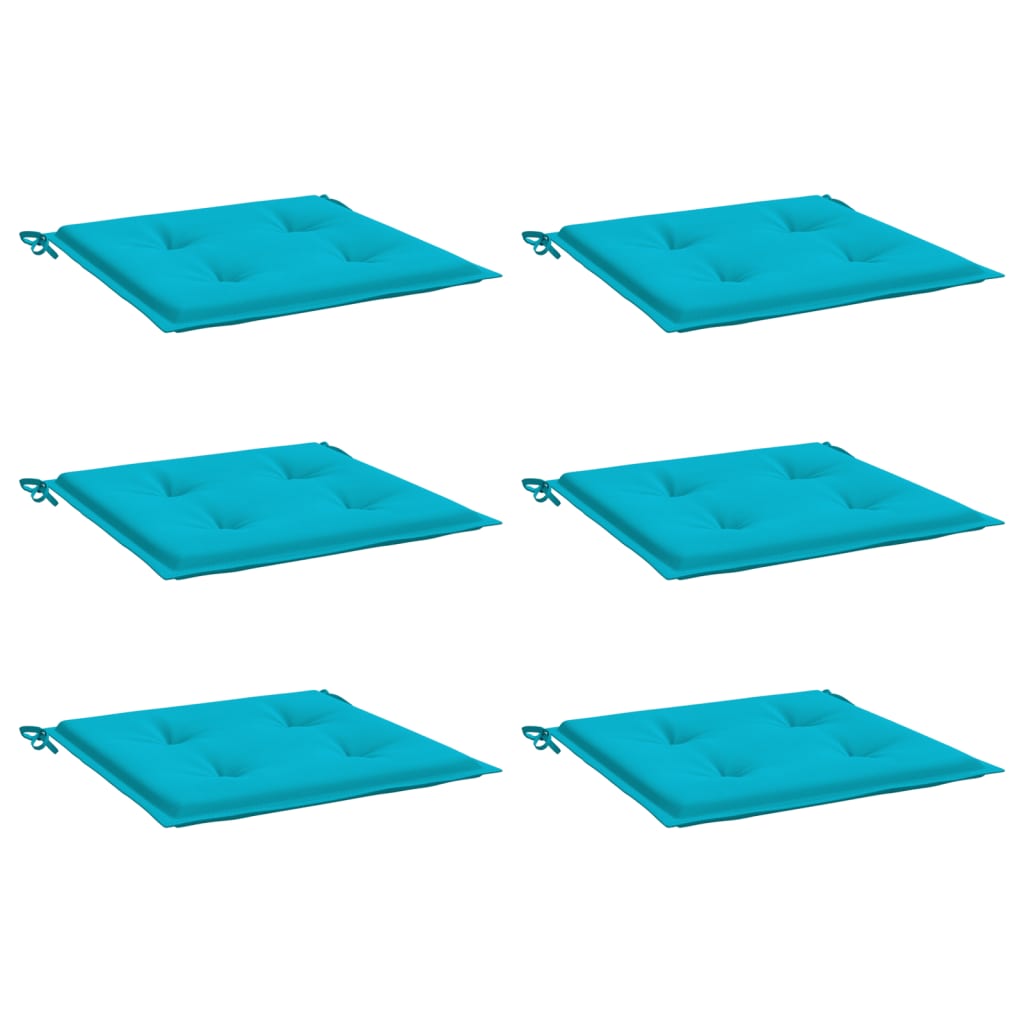 Vidaxl tuinstoelkussens 6 st 50x50x4 cm stof turquoise