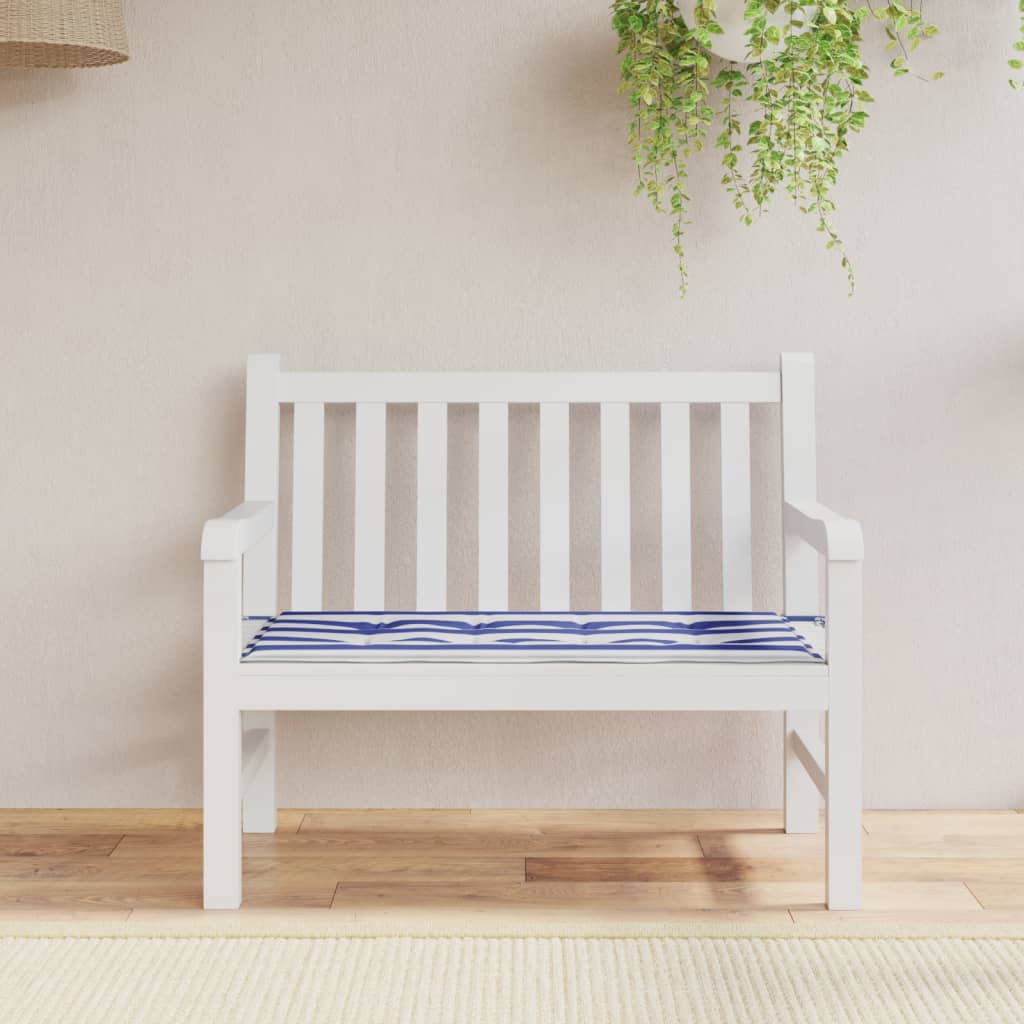 Vidaxl tuinbankkussen gestreept 100x50x4 cm oxford stof wit en blauw