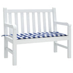 Vidaxl tuinbankkussen gestreept 120x50x4 cm oxford stof wit en blauw