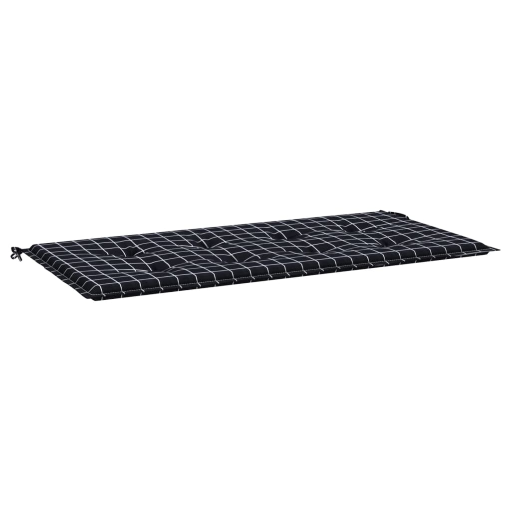 Vidaxl tuinbankkussen ruitpatroon 120x50x4 cm oxford stof zwart