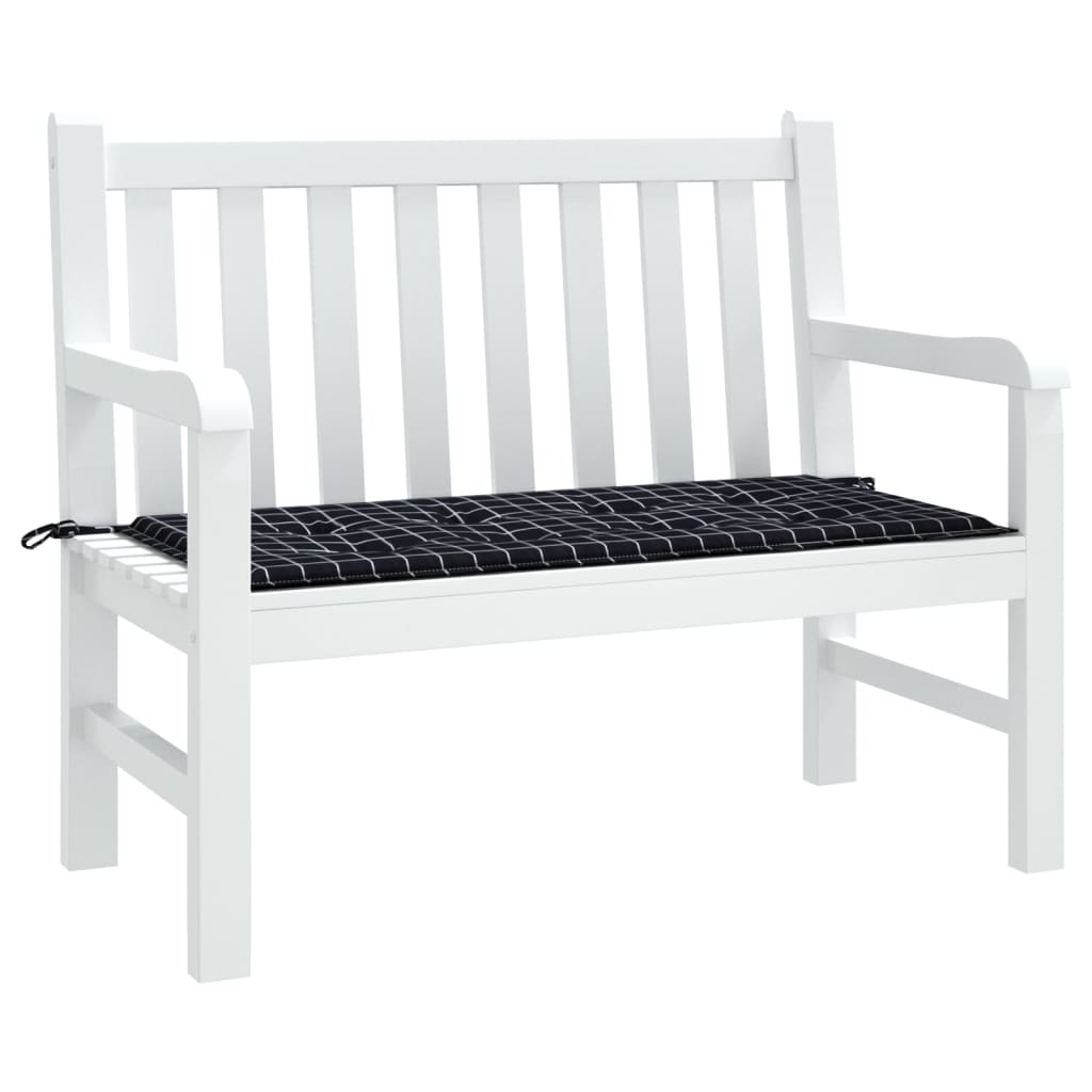 Vidaxl tuinbankkussen ruitpatroon 120x50x4 cm oxford stof zwart