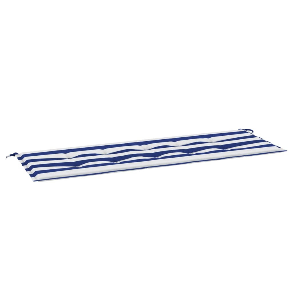 Vidaxl tuinbankkussen gestreept 150x50x4 cm oxford stof wit en blauw