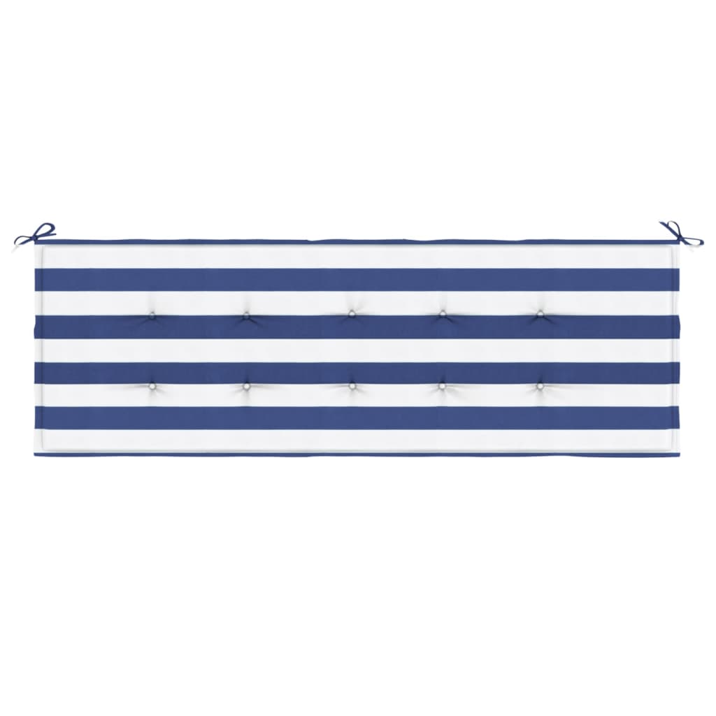 Vidaxl tuinbankkussen gestreept 150x50x4 cm oxford stof wit en blauw