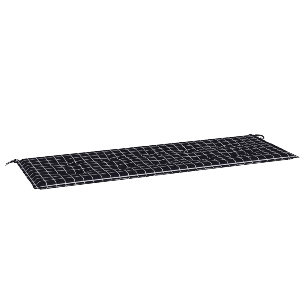 Vidaxl tuinbankkussen ruitpatroon 150x50x4 cm oxford stof zwart