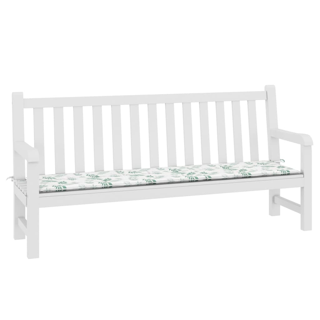 Vidaxl tuinbankkussen bladpatroon 200x50x4 cm stof