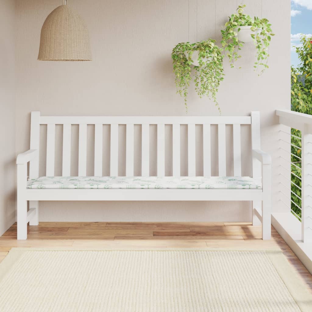 Vidaxl tuinbankkussen bladpatroon 200x50x4 cm stof