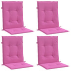 Vidaxl stoelkussens 4 st lage rug stof roze