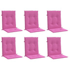 Vidaxl stoelkussens 6 st lage rug stof roze