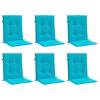 Vidaxl stoelkussens 6 st lage rug stof turquoise