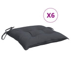 Vidaxl stoelkussens 6 st 40x40x7 cm oxford stof antracietkleurig