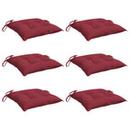 Vidaxl stoelkussens 6 st 40x40x7 cm oxford stof wijnrood