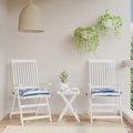 VidaXL Stoelkussens 2 st gestreept 40x40x7 cm stof wit en blauw
