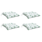 Vidaxl stoelkussens 4 st bladpatroon 40x40x7 cm stof