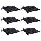 Vidaxl stoelkussens 6 st 50x50x7 cm stof ruitpatroon zwart