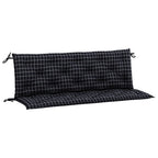 Vidaxl tuinbankkussens 2 st ruitpatroon 150x50x7 cm stof zwart