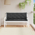Vidaxl tuinbankkussens 2 st ruitpatroon 150x50x7 cm stof zwart