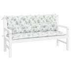 Vidaxl tuinbankkussens 2 st bladpatroon 150x50x7 cm stof