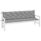 Vidaxl tuinbankkussens 2 st 200x50x7 cm oxford stof grijs