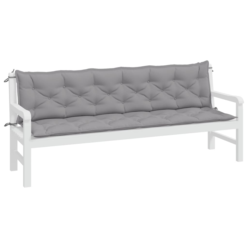 Vidaxl tuinbankkussens 2 st 200x50x7 cm oxford stof grijs
