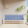 Vidaxl tuinbankkussens 2 st gestreept 200x50x7 cm stof wit en blauw