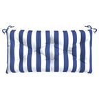 Vidaxl tuinbankkussen gestreept 110x50x7 cm stof wit en blauw