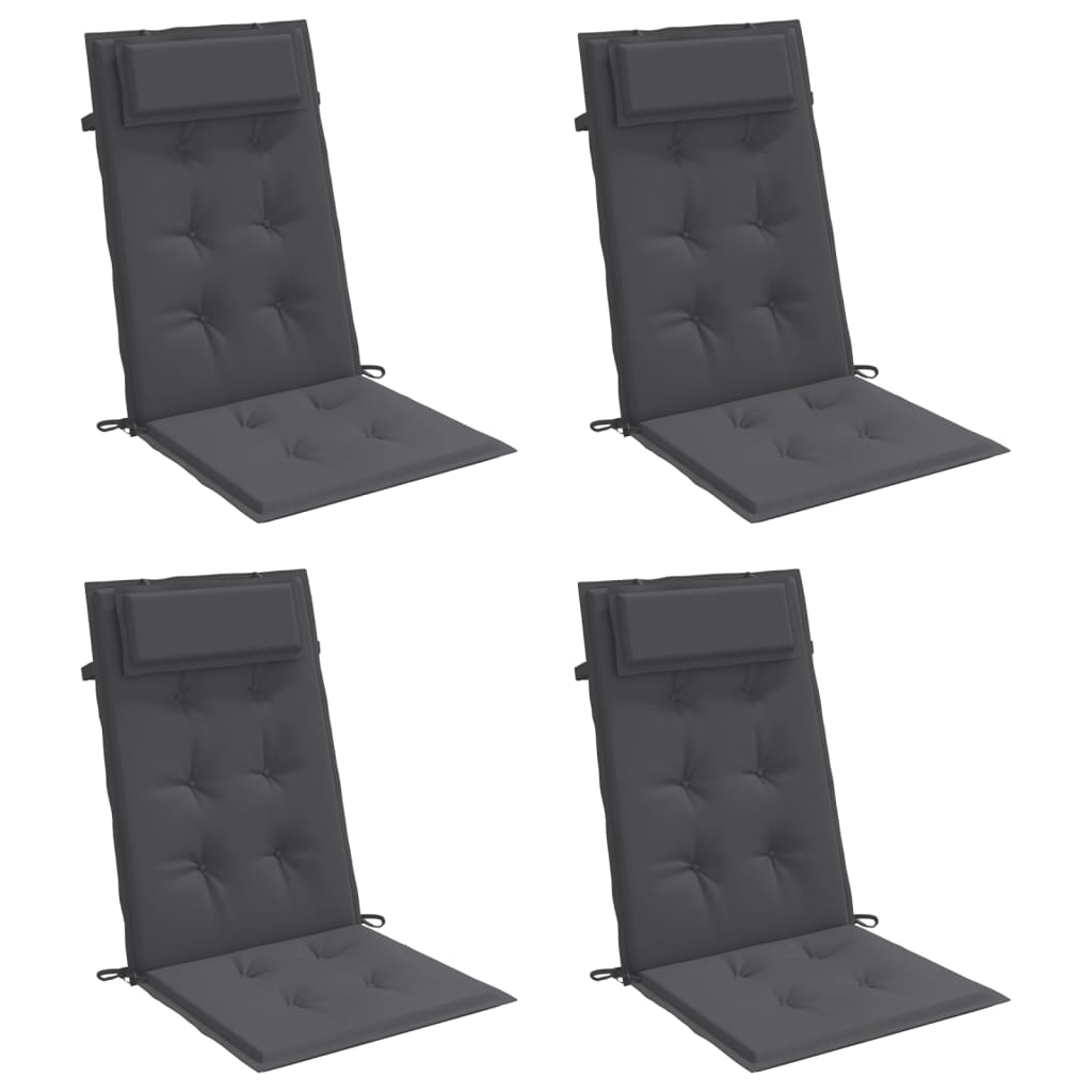 Vidaxl stoelkussens 4 st hoge rug oxford stof antracietkleurig