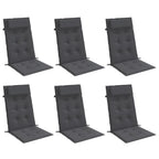 Vidaxl stoelkussens 6 st hoge rug oxford stof antracietkleurig