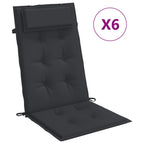 Vidaxl stoelkussens 6 st hoge rug oxford stof zwart