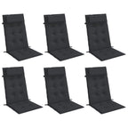 Vidaxl stoelkussens 6 st hoge rug oxford stof zwart