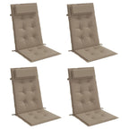 Vidaxl stoelkussens 4 st hoge rug oxford stof taupe