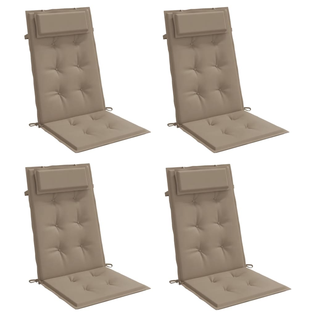 Vidaxl stoelkussens 4 st hoge rug oxford stof taupe