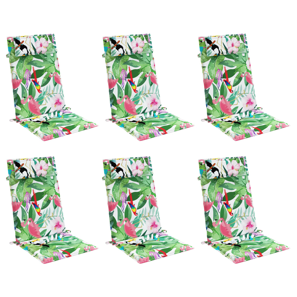 Vidaxl stoelkussens 6 st hoge rug oxford stof meerkleurig