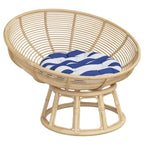 VidaXL Zitkussen rond gestreept Ø 60x11 cm oxford stof blauw wit
