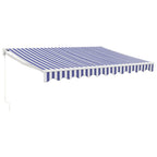 Vidaxl luifel uittrekbaar 3x2,5 m stof en aluminium blauw en wit