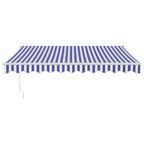 Vidaxl luifel uittrekbaar 3x2,5 m stof en aluminium blauw en wit