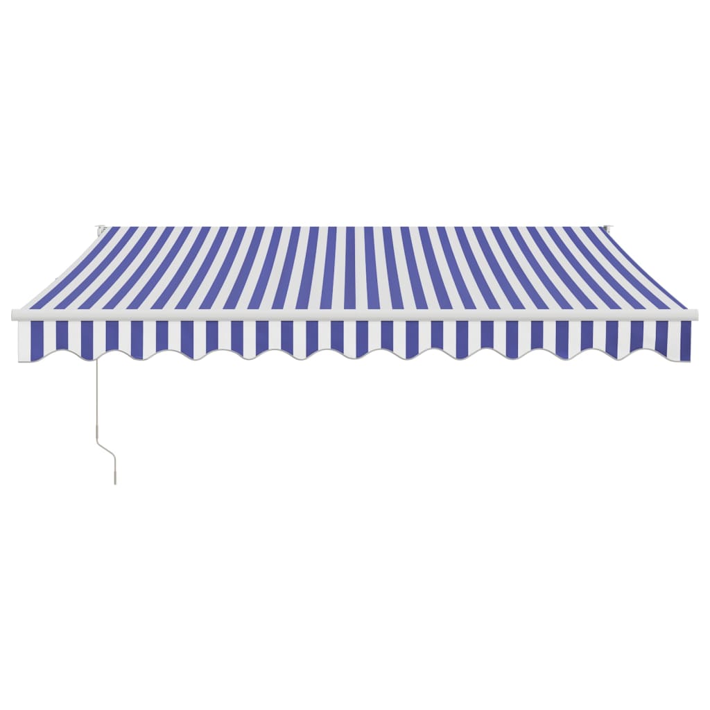 Vidaxl luifel uittrekbaar 3x2,5 m stof en aluminium blauw en wit