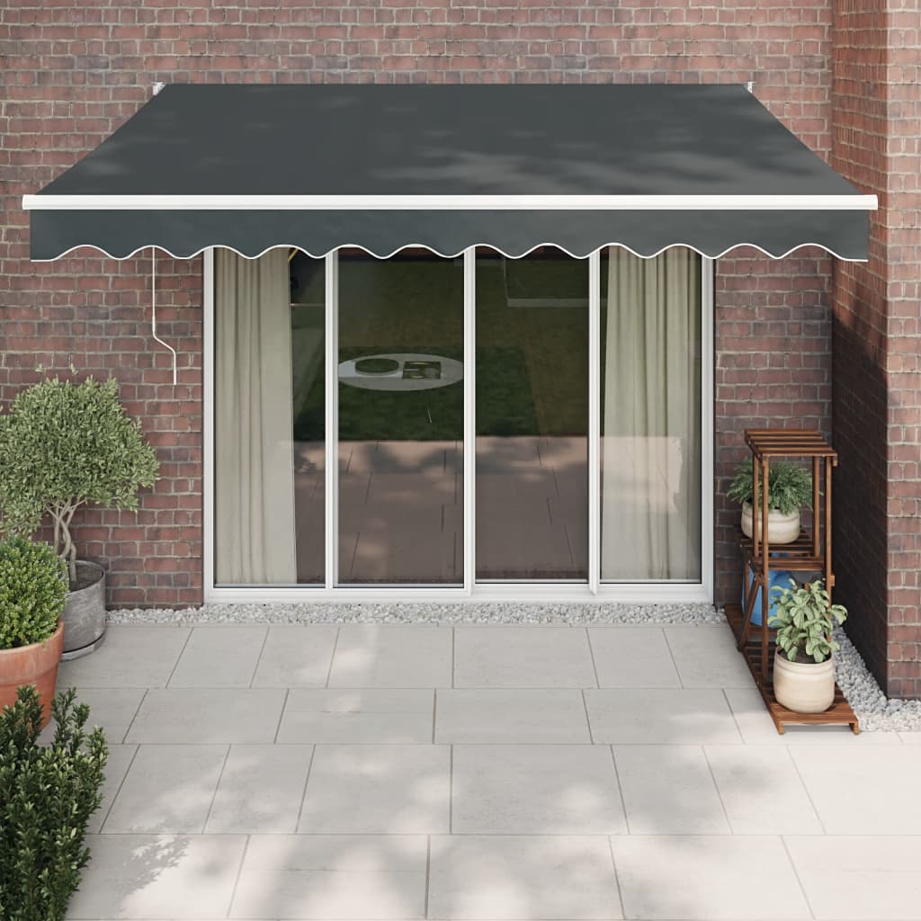 Vidaxl luifel uittrekbaar 3x2,5 m stof en aluminium antracietkleurig