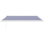 VidaXL Luifel uittrekbaar 4x3 m stof en aluminium blauw en wit
