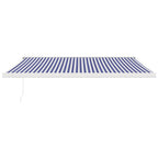 VidaXL Luifel uittrekbaar 4,5x3 m stof en aluminium blauw en wit