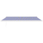 VidaXL Luifel uittrekbaar 5x3 m stof en aluminium blauw en wit